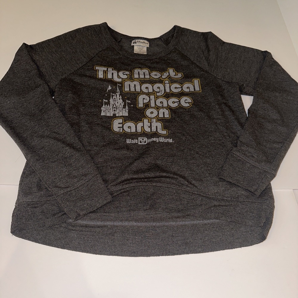 Disney Parks Walt Disney World Magical Place Grey Raglan Sweatshirt Small JT2081